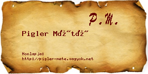 Pigler Máté névjegykártya